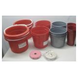 Eighteen Assorted Buckets Various Sizes  See Info