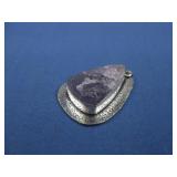 Silvertone Amethyst Pendant