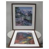 Two Large Framed Printed Wall Art 32.5' x 36'