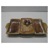 Vtg USA 75 Wade Of Calif Chip & Dip Dish W/Lid See