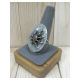 Vtg Sterling Silver Tested Coral Spider Ring