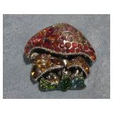 Multicolored Rhinestone Mushroom Pendant
