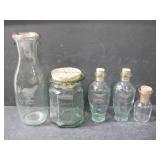 Five Glass Carafes Largest 10'