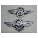 Two Harley Davidson Winged Emblems W/Star Design