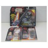 Three Vtg NIP Star Wars Episode I Figures & More