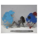 Four Metal Cut Wall Art Dukes, Woman See Info