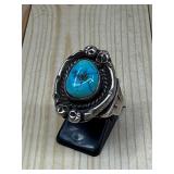 Navajo Handmade S.S Turquoise Ring