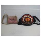 Two Handmade Purses, Yarn & Laminated Paper