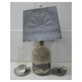 Punched Tin Lamp W/Beans 22' See Info