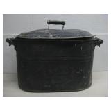 Vtg Boiler Wash Tub W/Lid 25.5' x 11.5' x 13.25'