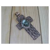 Navajo Made Copper Cross Pendant Hallmarked