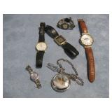 Assorted Fashion Watches W/Pocket Watch Untested