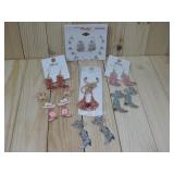 Lot Of Costume Western Earrings & Purse Charms