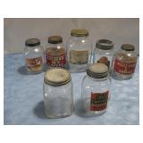 Seven Vtg Glass Jars Tallest 8.5'