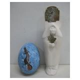 Signed N/A Sculpture W/Copper Accent 11' See