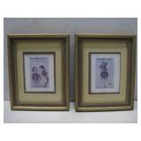 Two Vtg Poor Man Dyes Prints Framed 7.5' x 9.5'