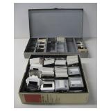 Vtg Slides W/ Metal Storage Box