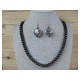 SW Costume Style Earrings & Bead Necklace