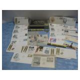 Vtg Cigar Box W/Vtg Envelopes Foreign Coins See