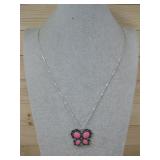 Navajo Butterfly Pendant Nickle Necklace Hallmark