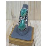 Navajo Two Stone Ring Hallmarked