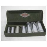 Vtg SK Tools Metal Socket Box W/7 Sockets