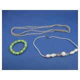 Two Vtg Beaded Costume Jewelry Necklaces