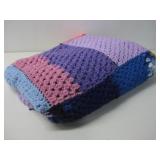 Vtg Handmade Crochet Afgan Blanket 65' x 44'