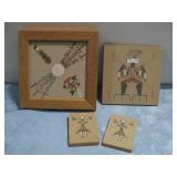 Four N/A Navajo Signed Paul D. Sand Paintings