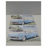 Two '56 Ford Thunderbird Metal Signs 16' x 12'