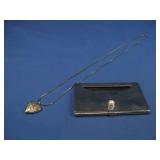 S.S. Goldtone 14k GF Heart Locket W/Vtg Card See