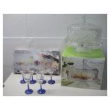 Six Calici Flut & Crystal Bowl