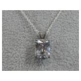 S.S. Necklace W/ Stone Pendant
