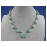 Silver Plated Turquoise Necklace