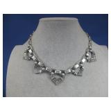 Silver Tone Necklace Signed
