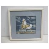 Framed Horse Silkscreen Print By Vigil 10' x 10'