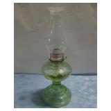 Uranium Glass Oil Lamp 18' Tall