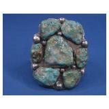 S.S. SW Blue-Green Turq. Cuff Bracelet See Info