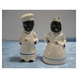 Two Vtg Black Americana Chef Salt & Pepper Shakers
