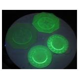Four Uranium Glass Plates