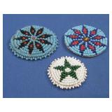 Three Native American Beaded Rosettes