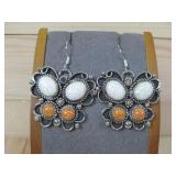 Navajo Butterfly Synthetic Opal Nickle Earrings