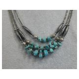 N/A Style Silvertone Stone Beaded Necklace