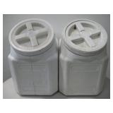 Two Heavy Duty Plastic Dog Food Containers See