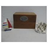 Wijikura Wooden Box W/Carved King Island See Info