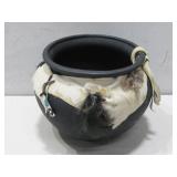 Southwest Style Ceramic Vase W/Gemstones 6.5'