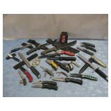 Assorted Pocket Knives, Four Finger Ring & More