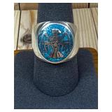 S.S Thunderbird Ring Turq.,Inlay