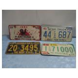 Three Nebraska License Plates & Iowa Vanity Plate
