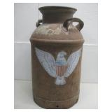 Vtg Rustic Metal Milk Can 23.5' Tall